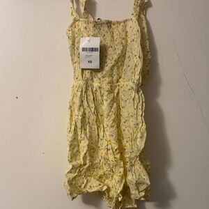 Yellow Floral Smocked Top